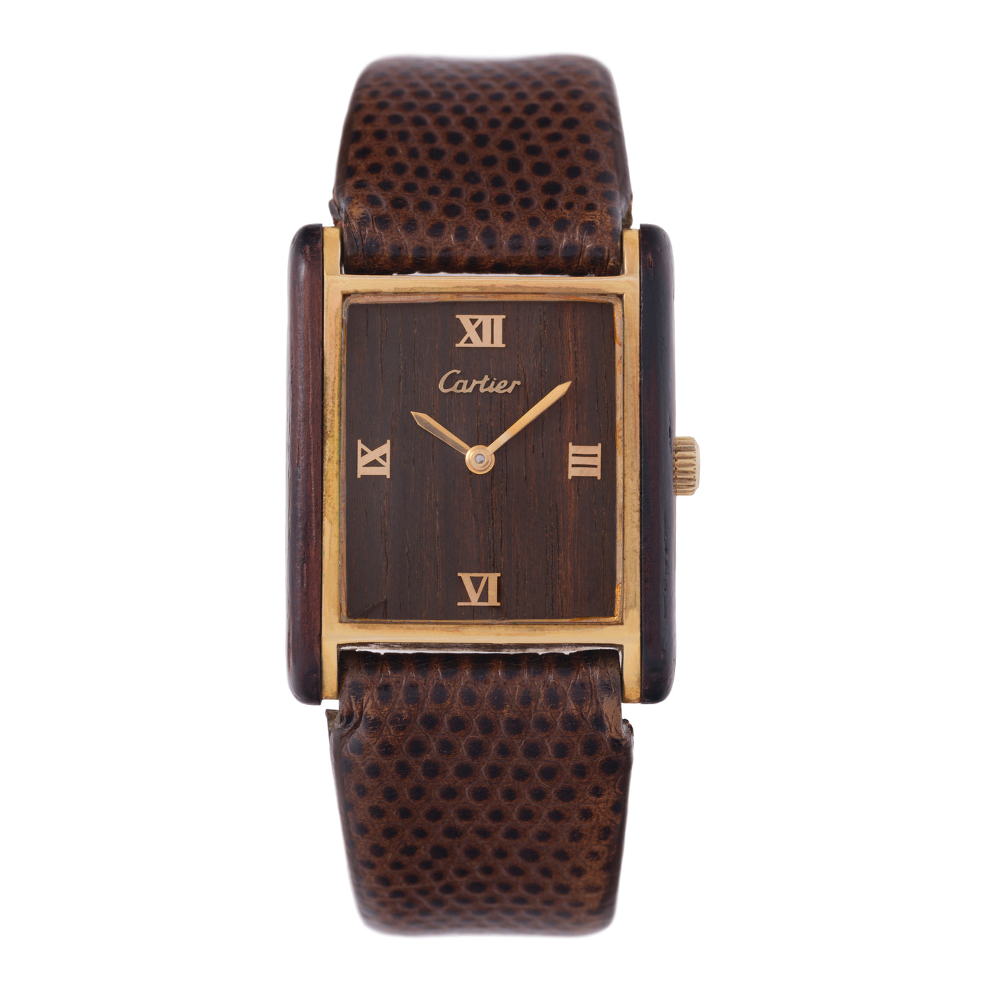 CARTIER TANK MUST de CARTIER WOOD DIAL RARE