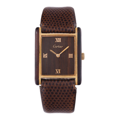 CARTIER TANK MUST de CARTIER WOOD DIAL RARE