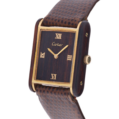 CARTIER TANK MUST de CARTIER WOOD DIAL RARE