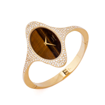 RARE KUCHINSKY X CHOPARD PAVE DIAMOND TIGER'S EYE WATCH