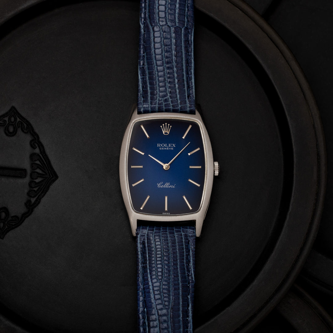 ROLEX CELLINI 18K WHITE GOLD MODEL 3807 BLUE VIGNETTE – STEPHANIE