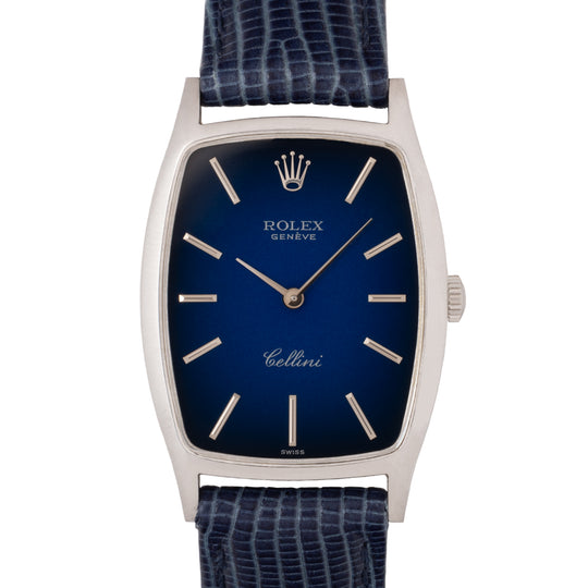 シ*ン様 Rolex cellini 3802 caliber 1600 18k ROLEX CELLINI 18K WHITE GOLD MODEL 3807 BLUE VIGNETTE – STEPHANIE