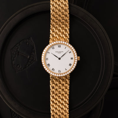 PATEK PHILIPPE CALATRAVA MODEL 3993/17 18 KARAT YELLOW GOLD AND DIAMONDS