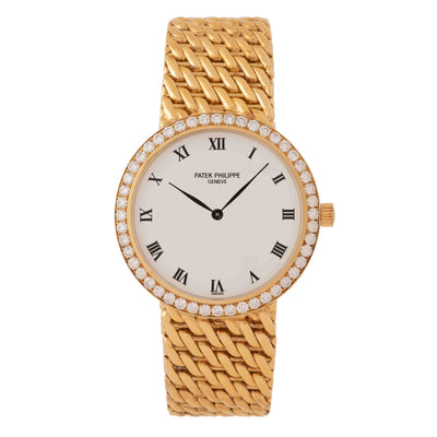 PATEK PHILIPPE CALATRAVA MODEL 3993/17 18 KARAT YELLOW GOLD AND DIAMONDS