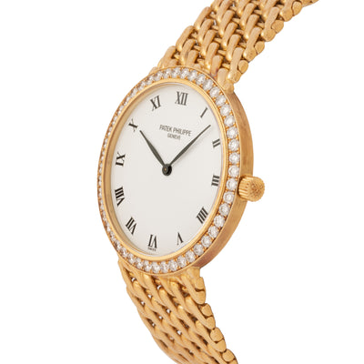 PATEK PHILIPPE CALATRAVA MODEL 3993/17 18 KARAT YELLOW GOLD AND DIAMONDS