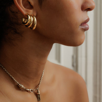 14K CHUNKY GOLD HOOPS