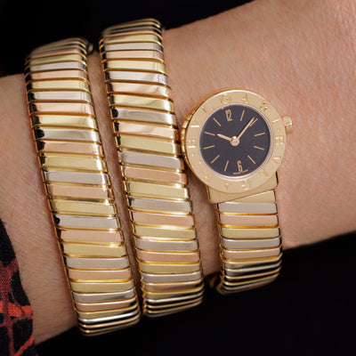 BVLGARI BULGARI 18K TRI-COLOR TUBOGAS WRAP WATCH BB191T