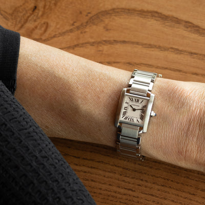 VINTAGE CARTIER STAINLESS STEEL TANK FRANÇAIS