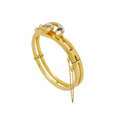 18K GOLD DOUBLE DIAMOND SNAKE BRACELET