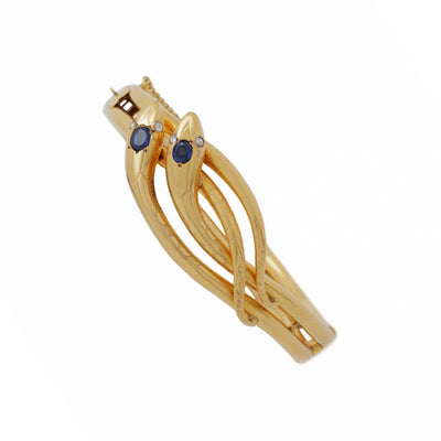 18K GOLD DOUBLE DIAMOND SNAKE BRACELET