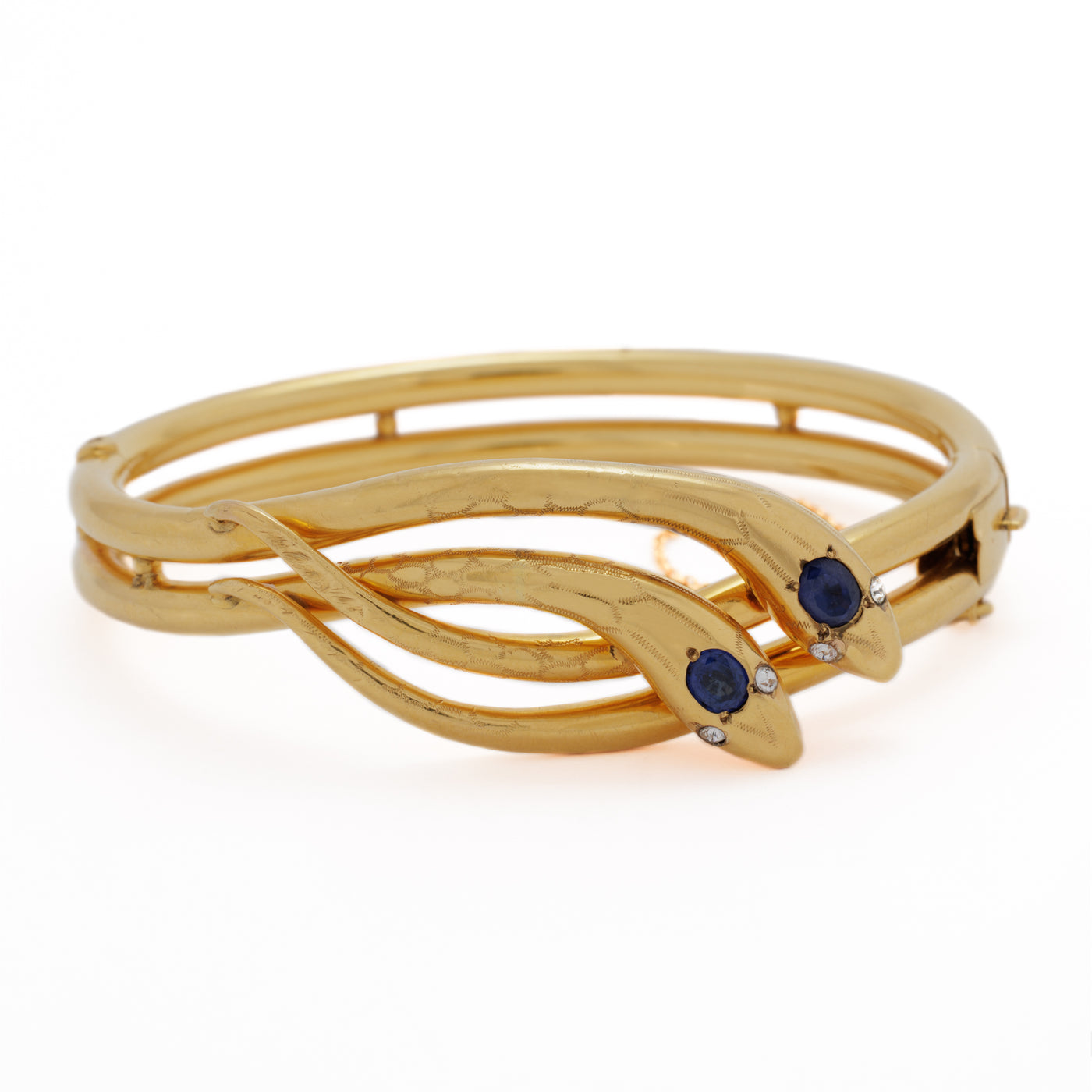 18K GOLD DOUBLE DIAMOND SNAKE BRACELET