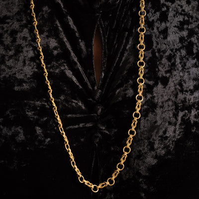 VINTAGE HERMÈS 18 KARAT YELLOW GOLD NAUTICAL LINK LONG CHAIN