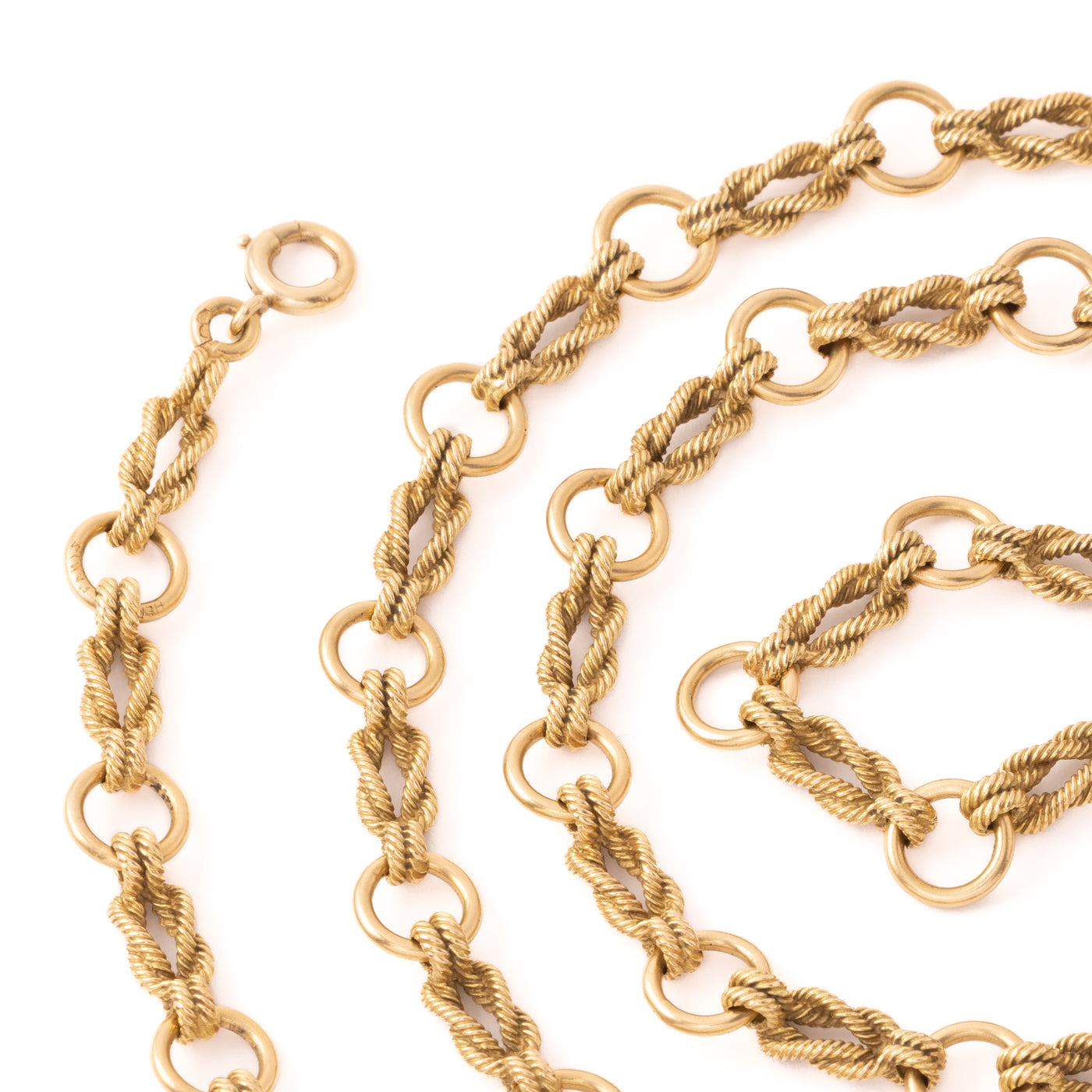 VINTAGE HERMÈS 18 KARAT YELLOW GOLD NAUTICAL LINK LONG CHAIN
