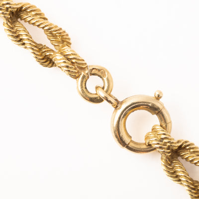 VINTAGE HERMÈS 18 KARAT YELLOW GOLD NAUTICAL LINK LONG CHAIN