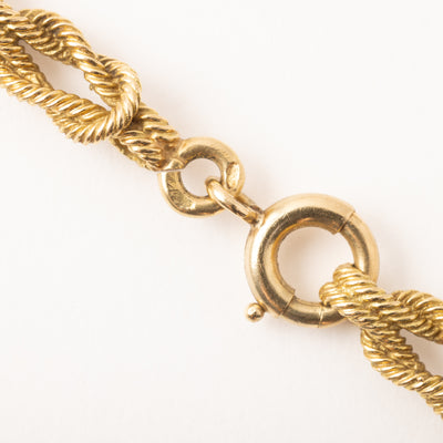 VINTAGE HERMÈS 18 KARAT YELLOW GOLD NAUTICAL LINK LONG CHAIN