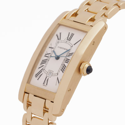 CARTIER TANK AMÉRICAINE WITH DATE MODEL W26035K2