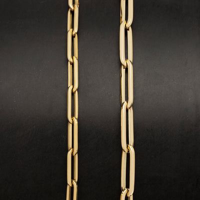 14K SOLID GOLD PAPERCLIP CHAIN