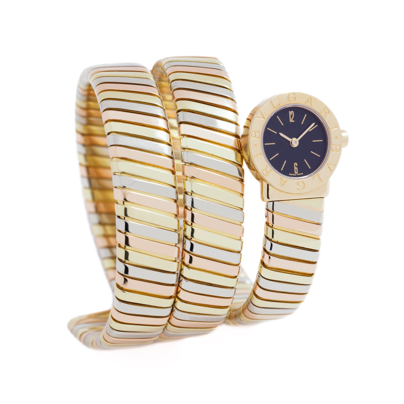 BVLGARI BULGARI 18 Karat Tri-Color Tubogas Wrap Watch BB191T