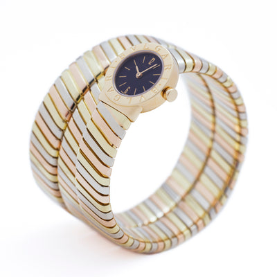 BVLGARI BULGARI 18K TRI-COLOR TUBOGAS WRAP WATCH BB191T