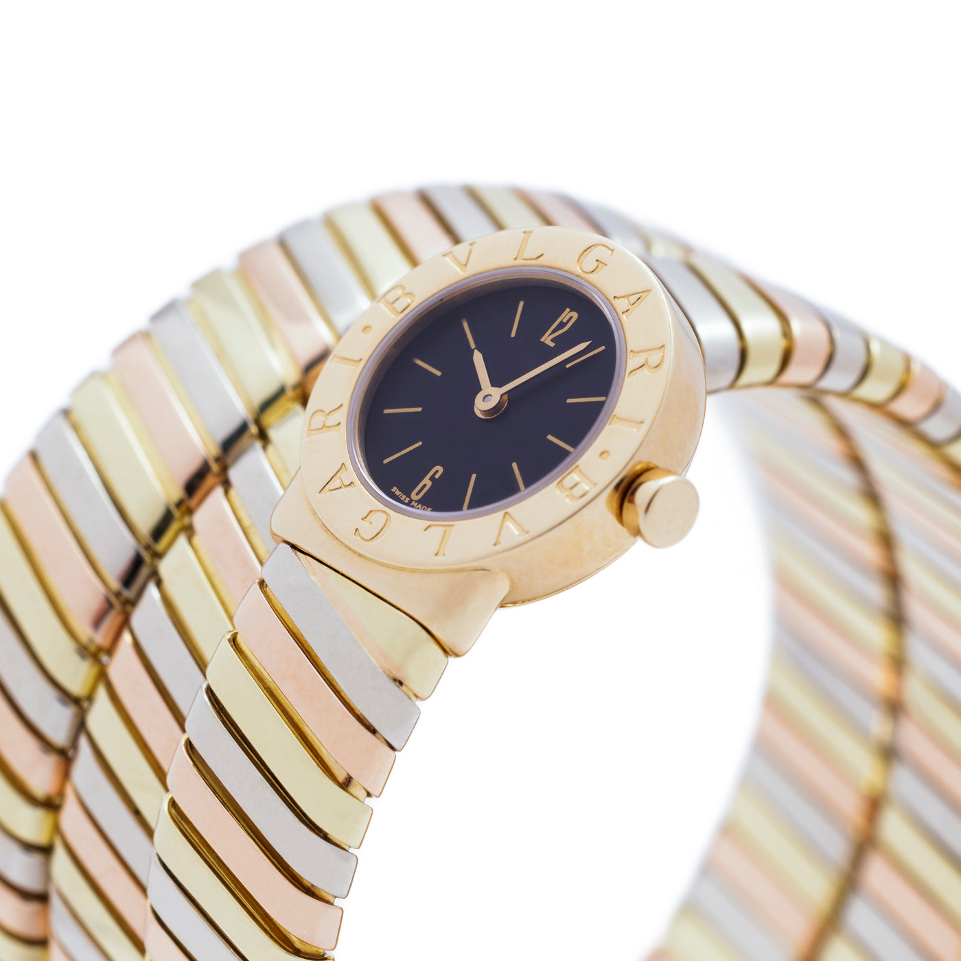 BVLGARI BULGARI 18 Karat Tri-Color Tubogas Wrap Watch BB191T