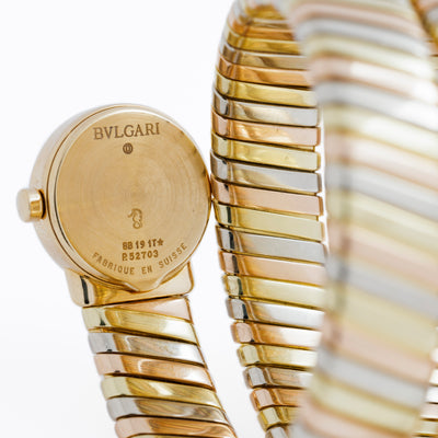 BVLGARI BULGARI 18 Karat Tri-Color Tubogas Wrap Watch BB191T