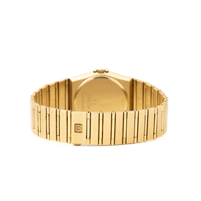 OMEGA CONSTELLATION 18K YELLOW GOLD WITH DIAMOND BEZEL AND LAPIS DIAL
