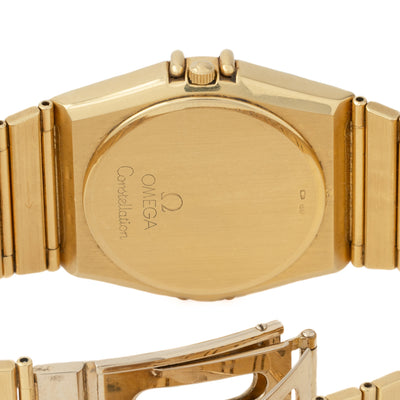 OMEGA CONSTELLATION 18K YELLOW GOLD WITH DIAMOND BEZEL AND LAPIS DIAL