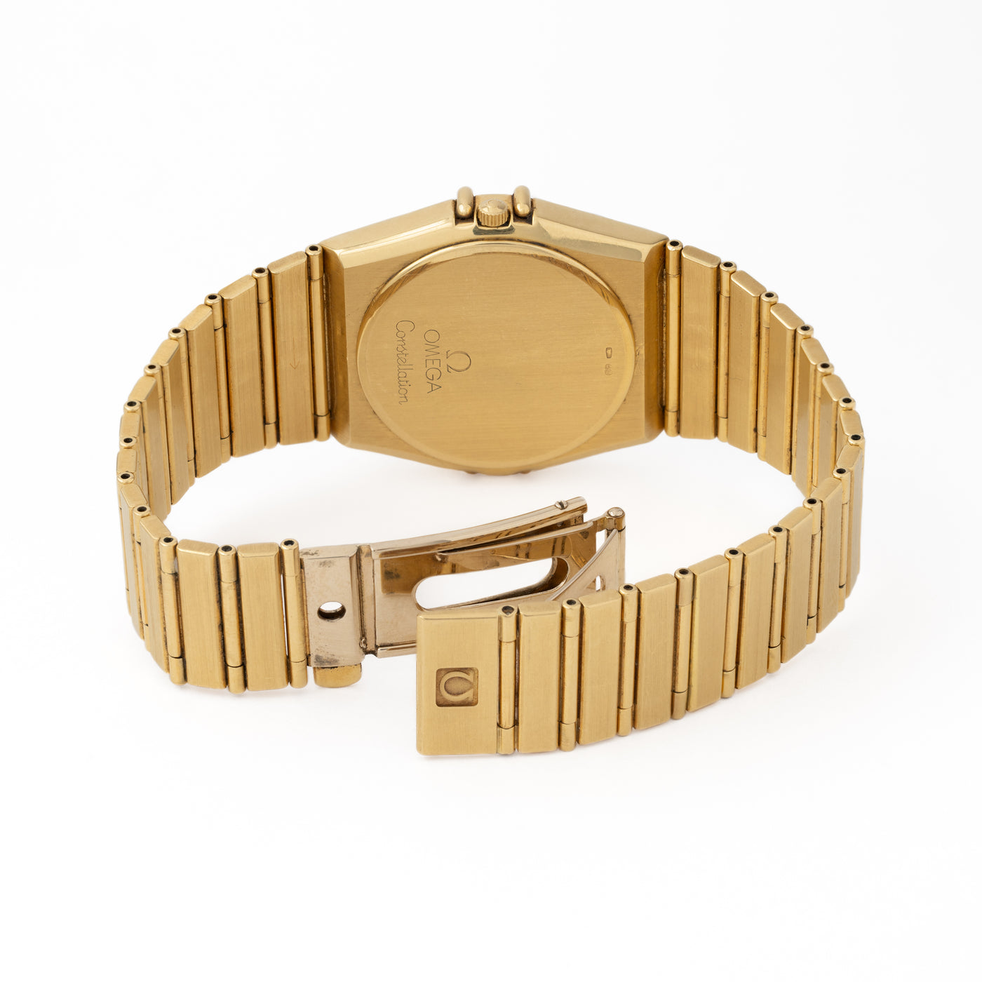 OMEGA CONSTELLATION 18K YELLOW GOLD WITH DIAMOND BEZEL AND LAPIS DIAL