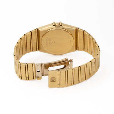 OMEGA CONSTELLATION 18K YELLOW GOLD WITH DIAMOND BEZEL AND LAPIS DIAL