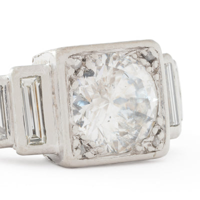 ART DECO PLATINUM ENGAGEMENT RING