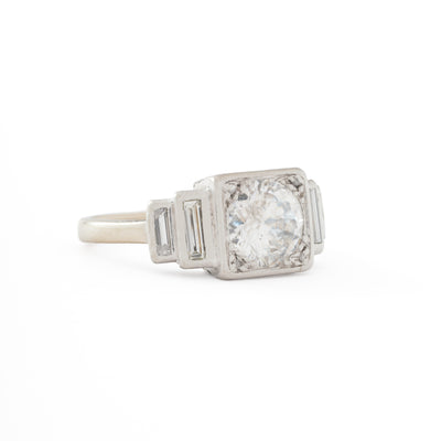 ART DECO PLATINUM ENGAGEMENT RING