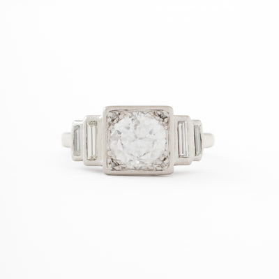 ART DECO PLATINUM ENGAGEMENT RING