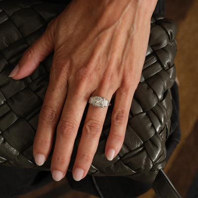 ART DECO PLATINUM ENGAGEMENT RING
