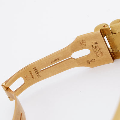 1986 18 KARAT YELLOW GOLD 18038, DAY-DATE PRESIDENT WITH RARE BROWN VIGNETTE DIAL FULL SET