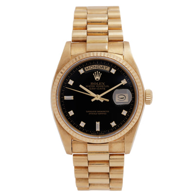1982 ROLEX DAY-DATE 18K DIAMOND DIAL MODEL 18038