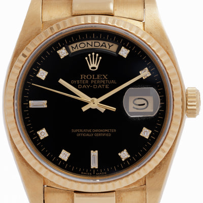 1982 ROLEX DAY-DATE 18K DIAMOND DIAL MODEL 18038