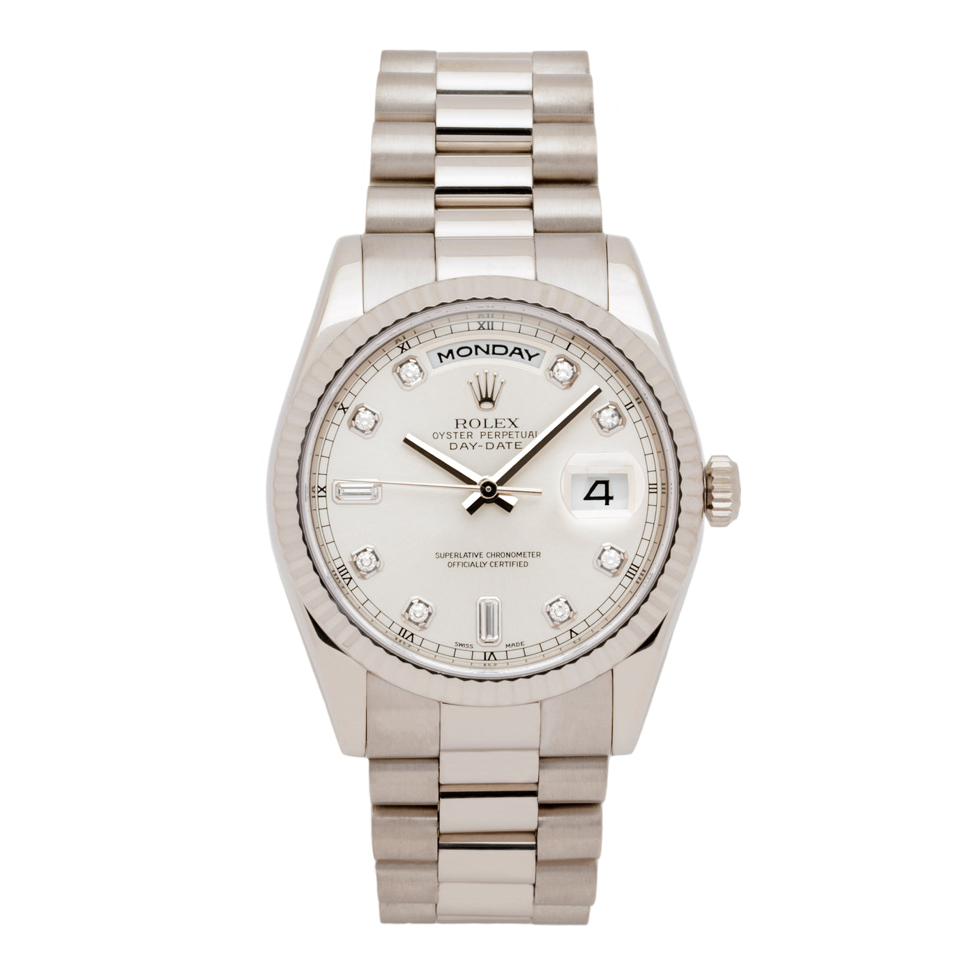 ROLEX DAY-DATE 18 KARAT WHITE GOLD 118209 FULL SET