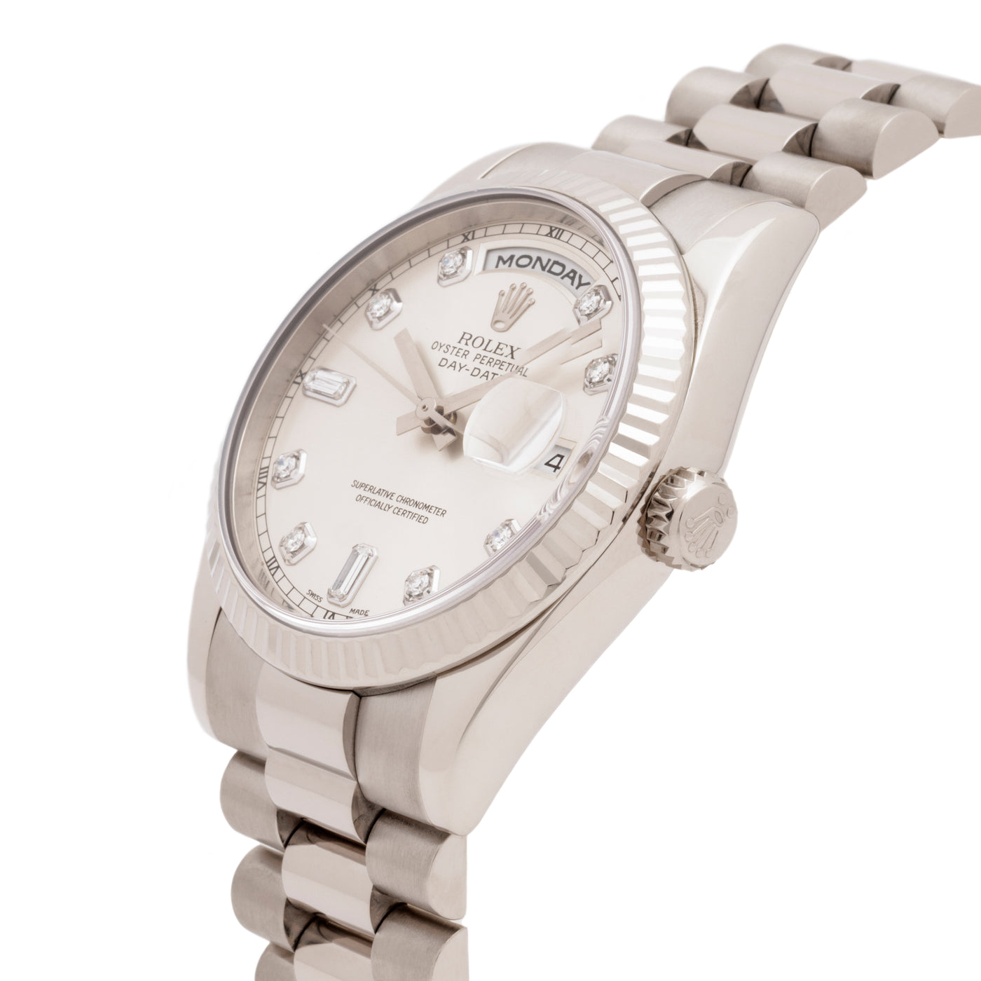 2002 ROLEX PRESIDENT DAY-DATE 18 KARAT WHITE GOLD 118209