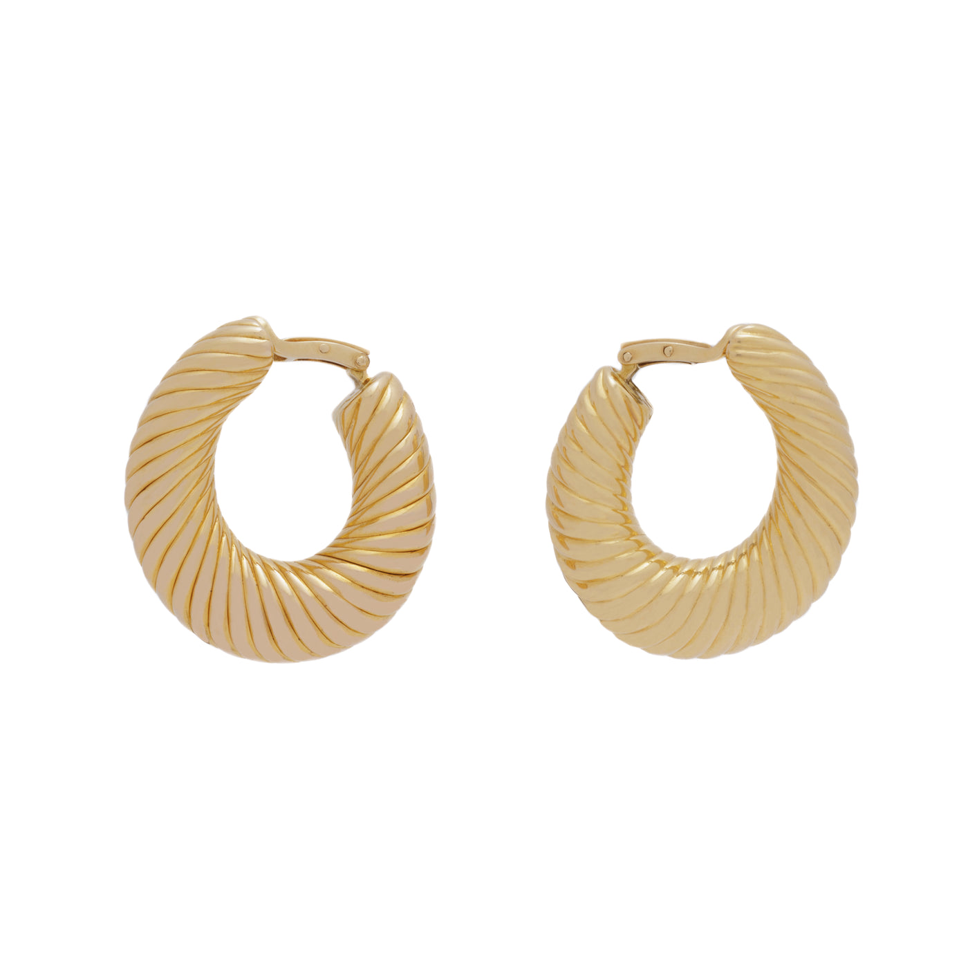 18K VAN CLEEF & ARPELS ELONGATED HOOP EARRINGS
