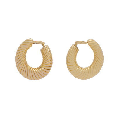 18K VAN CLEEF & ARPELS ELONGATED HOOP EARRINGS