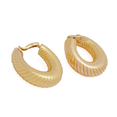 18K VAN CLEEF & ARPELS ELONGATED HOOP EARRINGS
