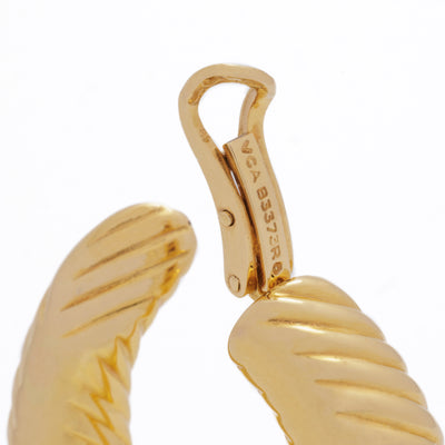 18K VAN CLEEF & ARPELS ELONGATED HOOP EARRINGS