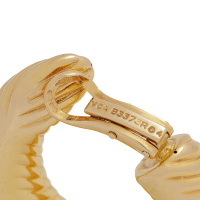 18K VAN CLEEF & ARPELS ELONGATED HOOP EARRINGS