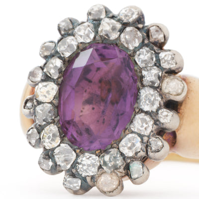 GEORGIAN AMETHYST DIAMOND RING