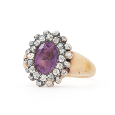 GEORGIAN AMETHYST DIAMOND RING