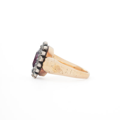 GEORGIAN AMETHYST DIAMOND RING