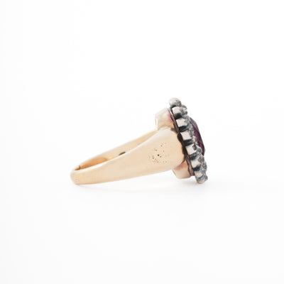 GEORGIAN AMETHYST DIAMOND RING