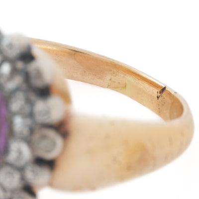 GEORGIAN AMETHYST DIAMOND RING