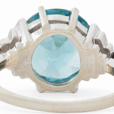 RETRO PLATINUM AND ZIRCON RING