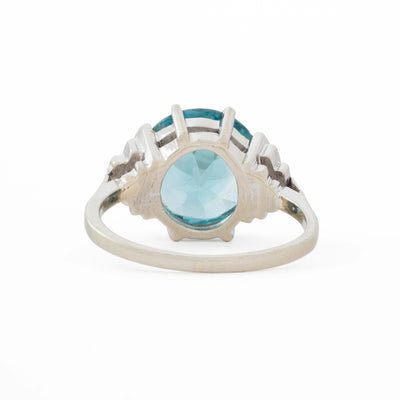 RETRO PLATINUM AND ZIRCON RING